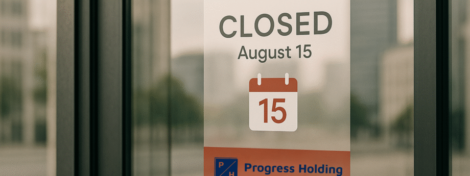 Biuro nieczynne 15 sierpnia 2025 – Progress Holding